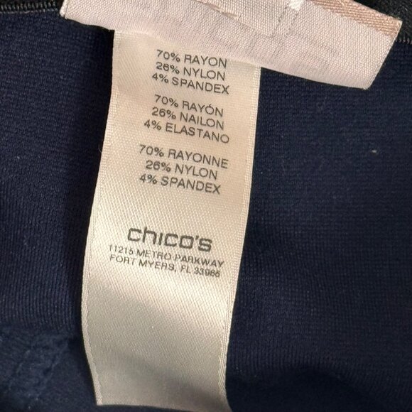 Chicos 3 Womens Navy Blue Straight Leg Pants ponte knit size XL - Picture 12 of 12